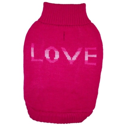 Fashion Pet True Love Dog Sweater Pink - Medium