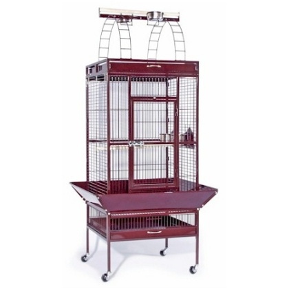 Large Select Wrought Iron Play Top Bird Cage - Coco Brown